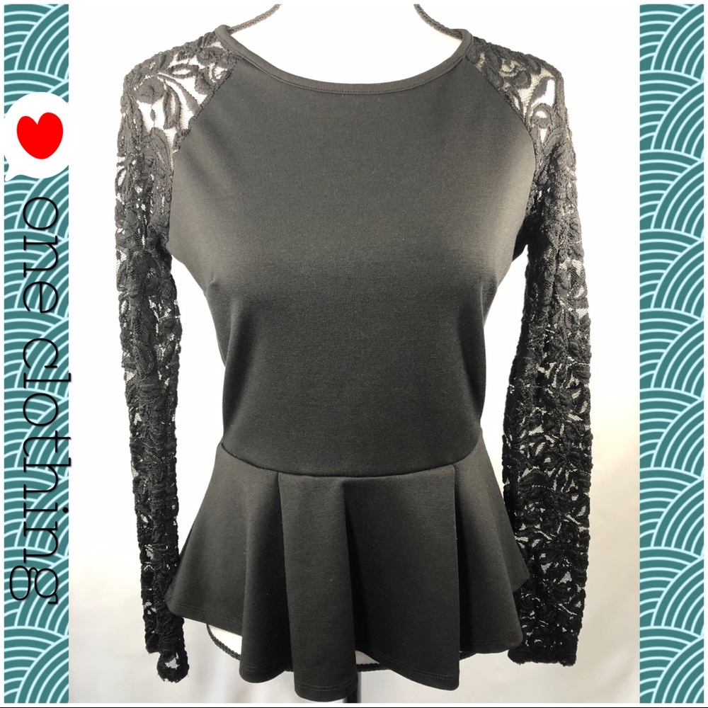 one clothing Peplum Lace Top
